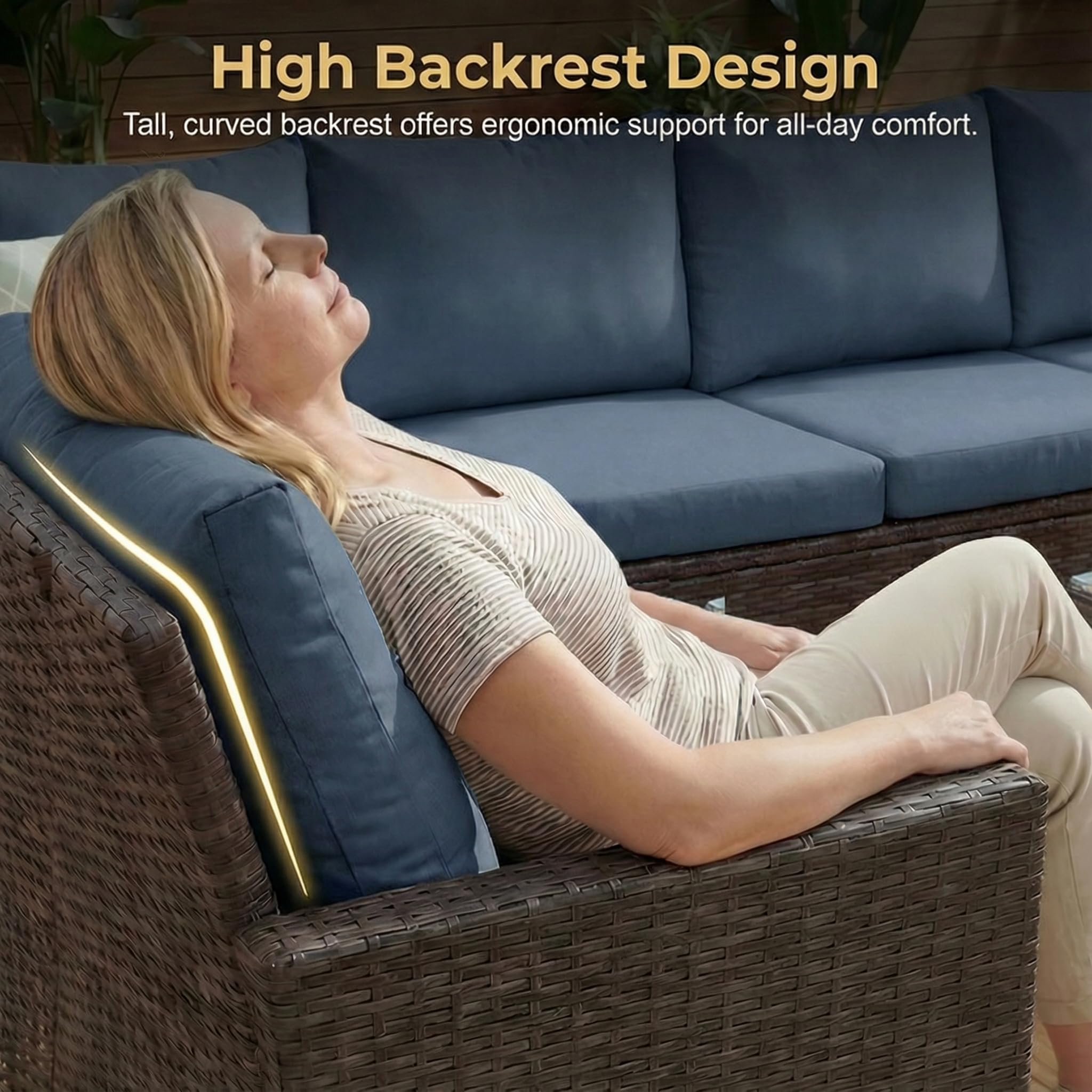 Amazon.com: Wisteria Lane 7 Piece Patio Furniture Set, High Curved